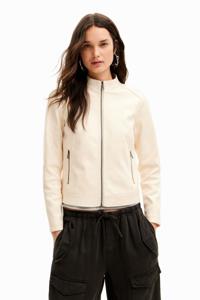 Slim bikerjacke - WHITE - XS