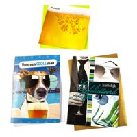 Wenskaart paperclip navulset verj man 6 kaarten