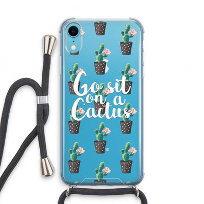 Cactus quote: iPhone XR Transparant Hoesje met koord
