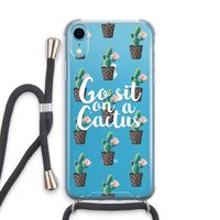 Cactus quote: iPhone XR Transparant Hoesje met koord