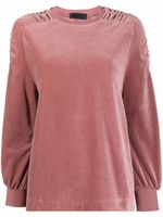 Alberta Ferretti sweat à fronces - Rose