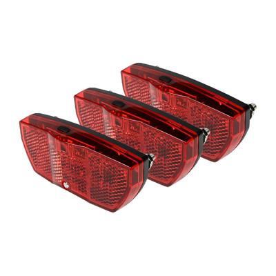 Achterlicht - 3x - verstelbaar - rode LED - reflector - IPX3 - 93 x 41 x 23,5 mm - inclusief batteri
