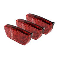 Achterlicht - 3x - verstelbaar - rode LED - reflector - IPX3 - 93 x 41 x 23,5 mm - inclusief batteri