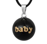 Zwangerschapsketting 'baby' (zwart) - thumbnail