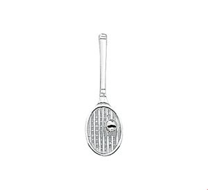 Hanger Tennisracket-Bal zilver 7 x 23 mm