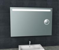 Badkamerspiegel met scheerspiegel Tigris | 120x80 cm | Rechthoekig | Directe LED verlichting | Drukschakelaar - thumbnail