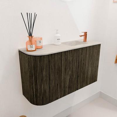 Toiletmeubel Mondiaz Joya Dlux | 71.6 cm | Meubelkleur Shadow | Faye wastafel Ostra Wasbak Rechts | 1 kraangat