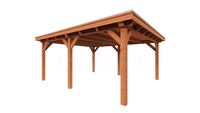 Trendhout Overkapping Toscane 545x545 cm- Plat dak- Onbehandeld lariks Douglas hout- Trendhout