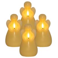 Anna's Collection LED kaars engel?- 4x - geel - 14 x 8 cm - met timer - op batterijen - kerst Anna's Collection LED kaars engel?- 4x - geel - 14 x 8 cm - met timer - op batterijen - kerst