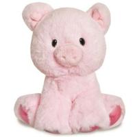 Aurora Knuffel Varken - pluche biggetje - lichtroze - 20 cm - boerderij dieren knuffeldier