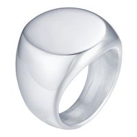Stalen heren ring Mendes Ronde Zegel Zilverkleurig-21mm Stalen heren ring Mendes Ronde Zegel Zilverkleurig-21mm