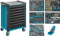 HAZET Gereedschapwagen - Assistent 179NX - assortiment 179NX-8/314 - 314-delig - Laden, ondiep: 7× 81 x 522 x 398 mm - Laden, diep: 1× 166 x 522 x 398
