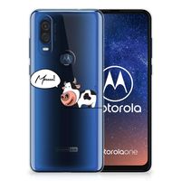 Motorola One Vision Telefoonhoesje met Naam Cow - thumbnail