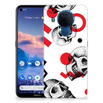Silicone Back Case Nokia 5.4 Skull Red