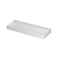 INK Unlimited Wastafel Porselein met 2 Kraangaten - 1200x450x110 mm - Glans Wit