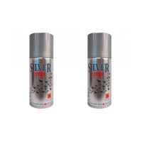 2x Zilveren decoratie spray 150 ml