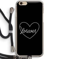 Forever heart black: iPhone 6 / 6S Transparant Hoesje met koord