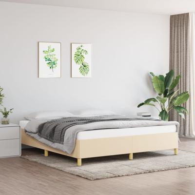 Bedframe zonder matras stof crmekleurig 160x200 cm