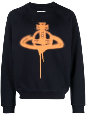 Vivienne Westwood pull en coton à imprimé Spray Orb - Bleu
