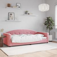 Slaapbank 90x200 cm fluweel roze