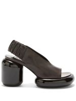 Jil Sander sandales en cuir à talon épais - Noir