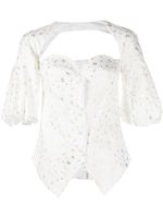 Rosie Assoulin blouse à encolure cœur - Blanc