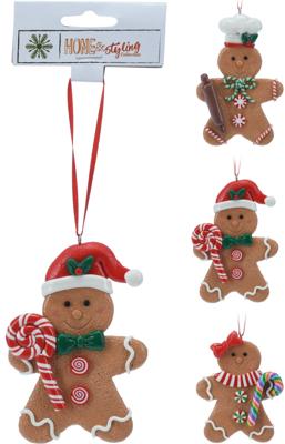 Home & Styling Kersthanger peperkoek man 11cm poly