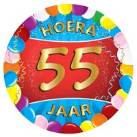 Bierviltjes 55 jaar - 25x stuks - multicolor - verjaardag/feest - feestartikelen