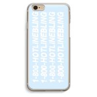 Hotline bling blue: iPhone 6 / 6S Transparant Hoesje
