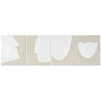 Schilderij Home ESPRIT Wit Beige Abstract Scandinavisch 40 x 3 x 50 cm (4 Stuks)
