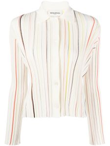 Sonia Rykiel cardigan en maille à rayures - Blanc