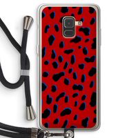 Red Leopard: Samsung Galaxy A8 (2018) Transparant Hoesje met koord