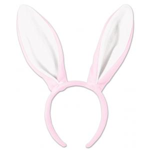 Bunny oren diadeem - roze.wit - volwassenen - haarband - konijn