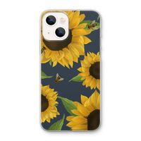 Sunflower and bees: iPhone 13 mini Transparant Hoesje