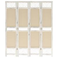 Kamerscherm met 4 panelen 140x165 cm stof crèmekleurig