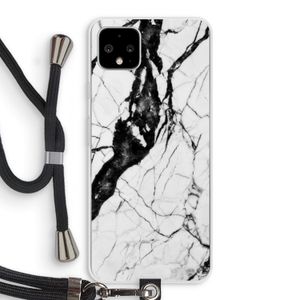 Witte marmer 2: Pixel 4 XL Transparant Hoesje met koord