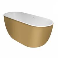 XenZ Vrijstaand Bad Humberto 170x72x63 cm Solid Surface Goud