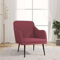 Fauteuil 63x76x80 cm stof wijnrood