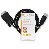 Nedis CCGL37301BK20 video kabel adapter 2 m VGA (D-Sub) DisplayPort Zwart - thumbnail