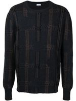 Caruso pull en maille intarsia à carreaux - Noir