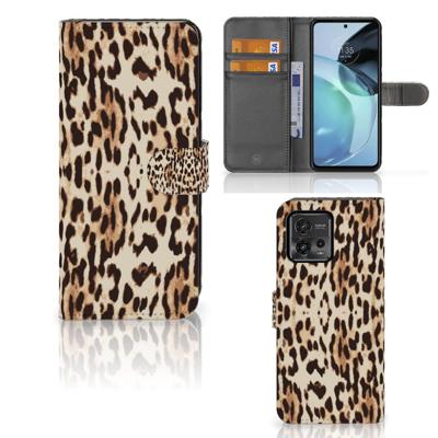 Motorola Moto G72 | Telefoonhoesje | Met pasjeshouder | Leopard