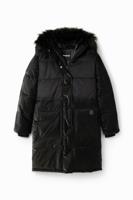 Gewatteerde jas met patch - BLACK - XL