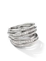 David Yurman bague en argent sterling Crossover sertie de diamants