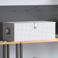 VidaXL Opbergbox 90x47x33,5 cm aluminium zilverkleurig