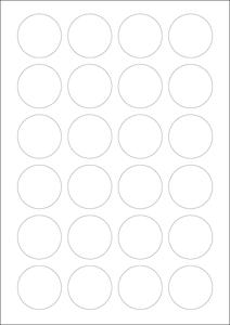 Verwijderbare A4 etiketten 40 mm rond wit 100 vel Sorex