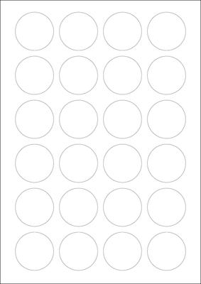 Verwijderbare A4 etiketten 40 mm rond wit 100 vel Sorex