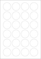 Verwijderbare A4 etiketten 40 mm rond wit 100 vel Sorex