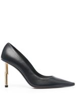 Lanvin escarpins pointus à talon métallisé - Noir