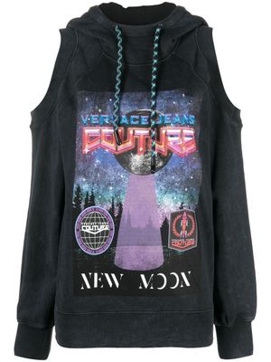 Versace Jeans Couture hoodie à découpes - Gris