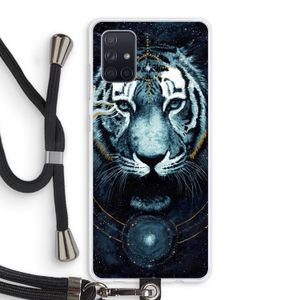Darkness Tiger: Samsung Galaxy A71 Transparant Hoesje met koord